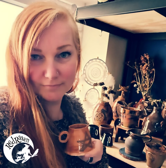 Babette Jetten celebrating the launch of World of Red Raven, a lifelong dream come true with handmade pottery, plants, home decor, and sustainable lifestyle products.