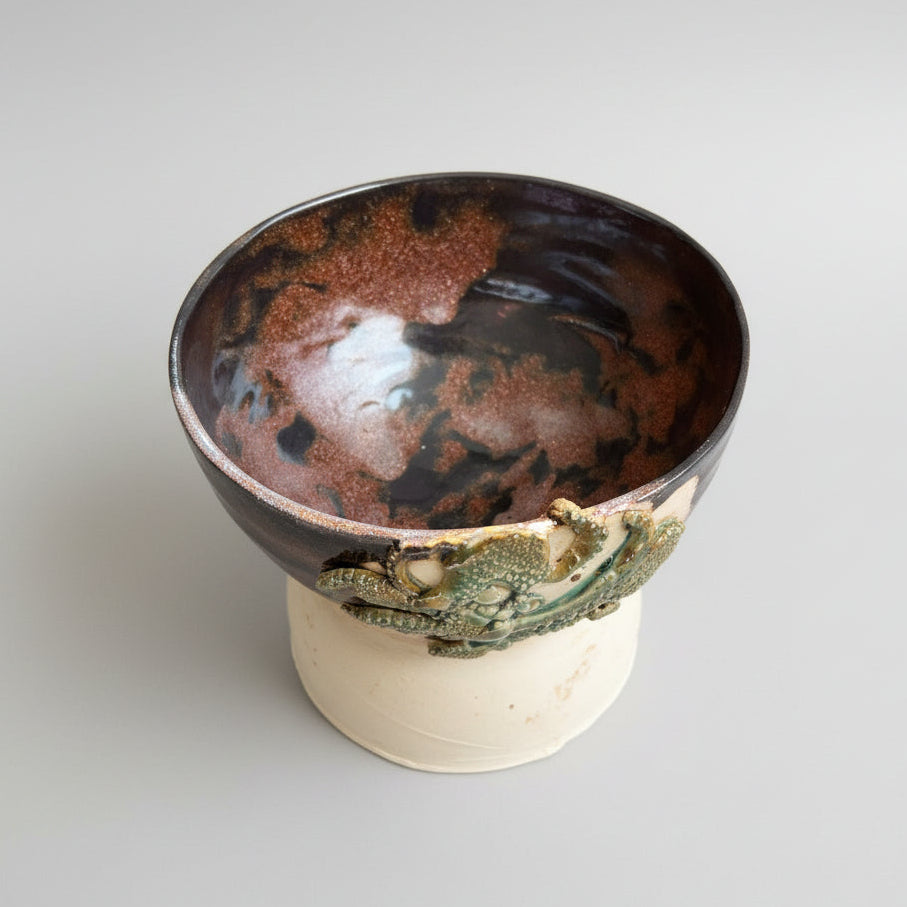 Octopus Drift Ceramic Planter – Grounded Shoreline Form, Ø14×11.5 cm by Red Raven Pottery