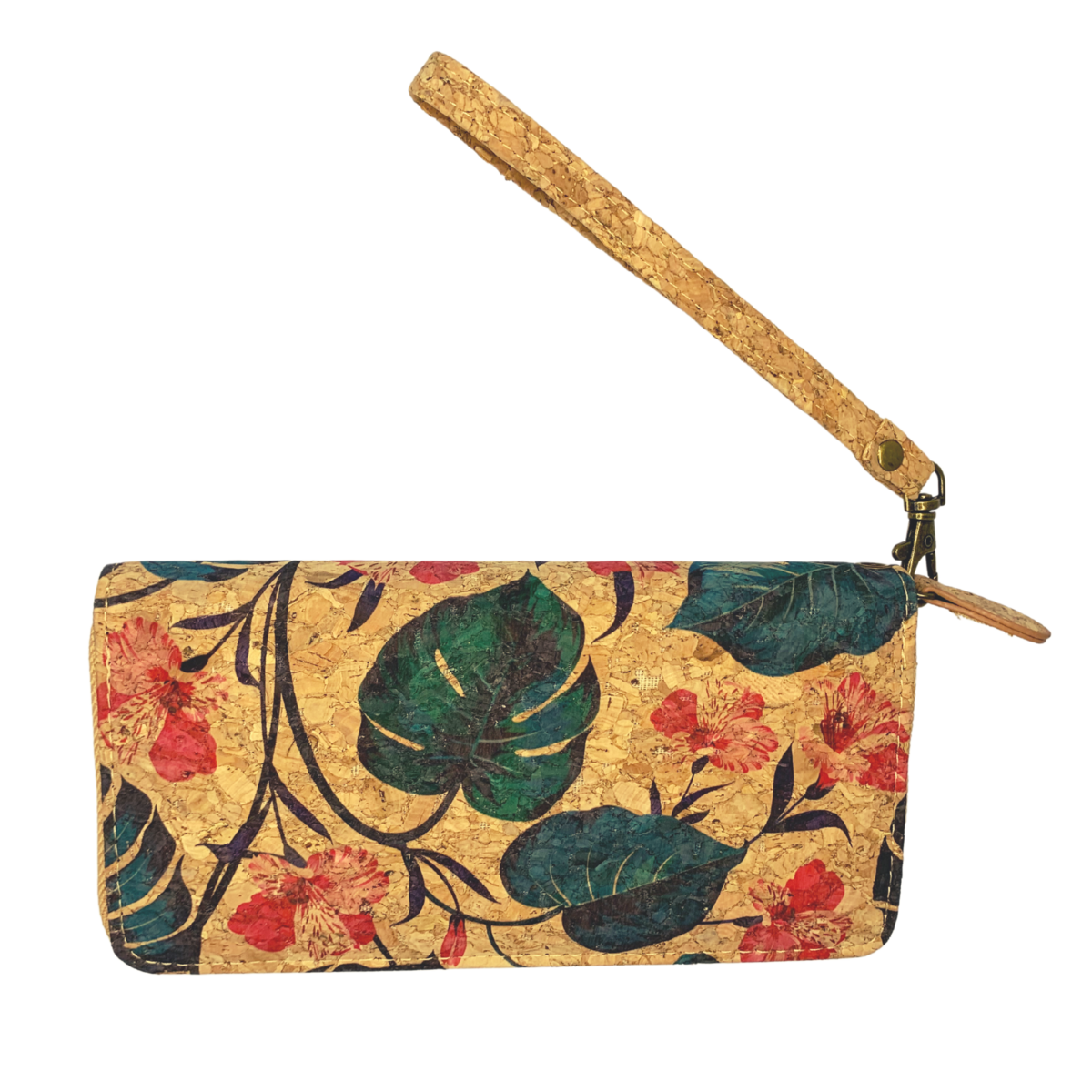 Eco Chic Vegan Cork Wallet – Tropical Flower Design