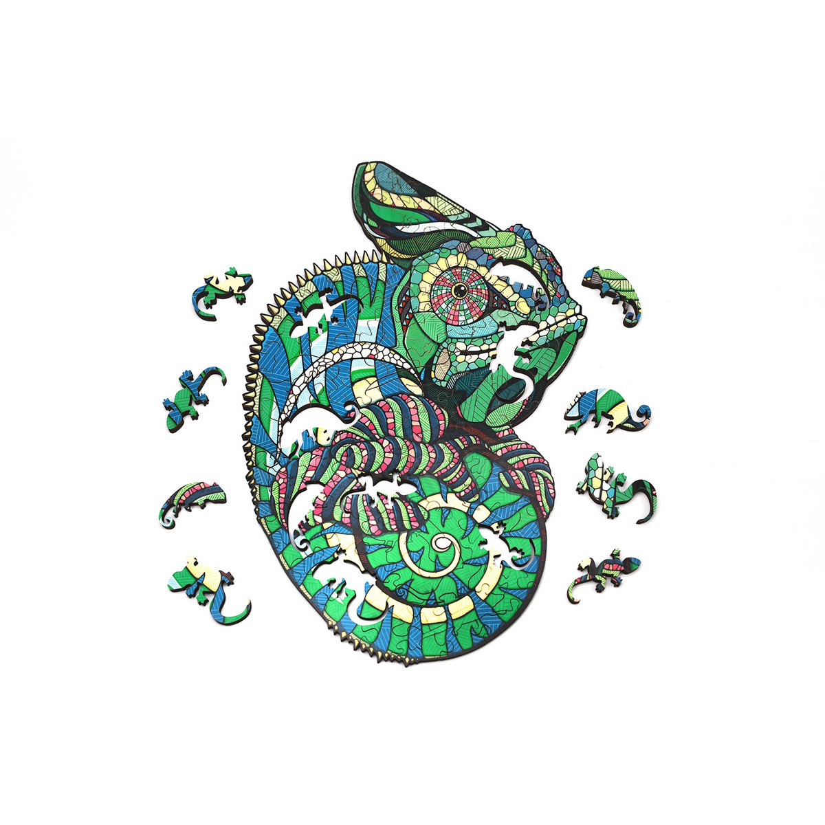 Wooden Chameleon Puzzle – Mindful Eco Crafting Experience (505 Pieces)