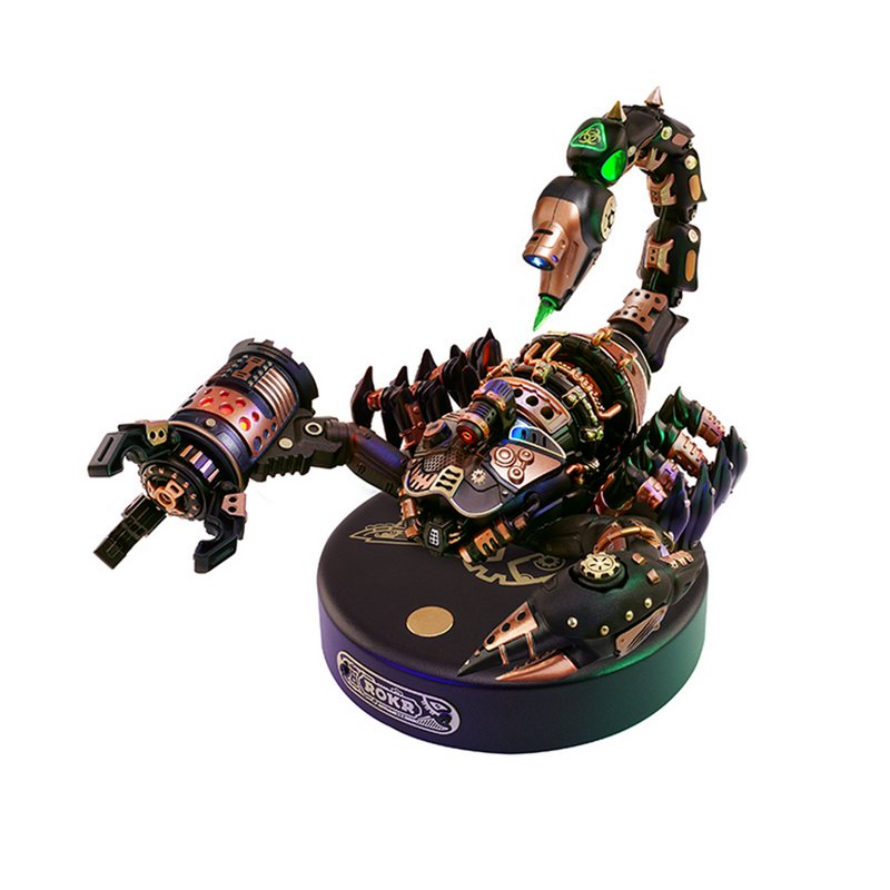 Mechanical Scorpion DIY Kit - 3D Robotic Scorpion Model with Motion & Light (123 pieces)