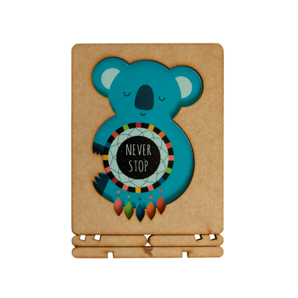 “Never Stop Dreaming" Wooden Postcard - Standing 3D Eco Greeting
