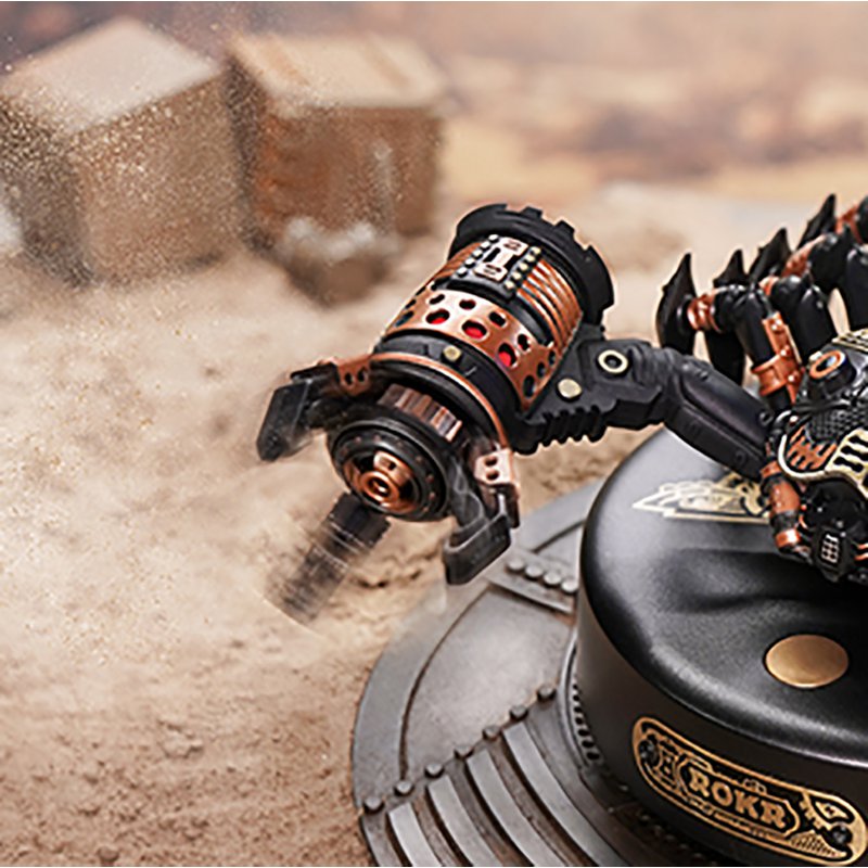 Mechanical Scorpion DIY Kit - 3D Robotic Scorpion Model with Motion & Light (123 pieces)