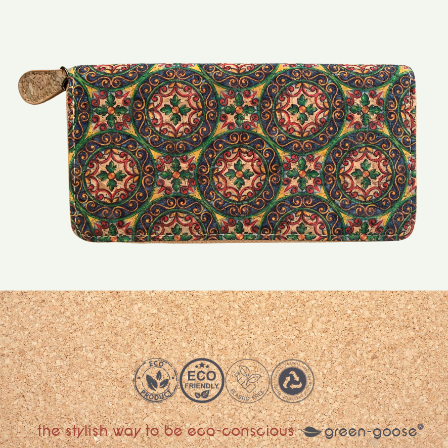 Eco Chic Vegan Cork Wallet – Geometric Circle Design