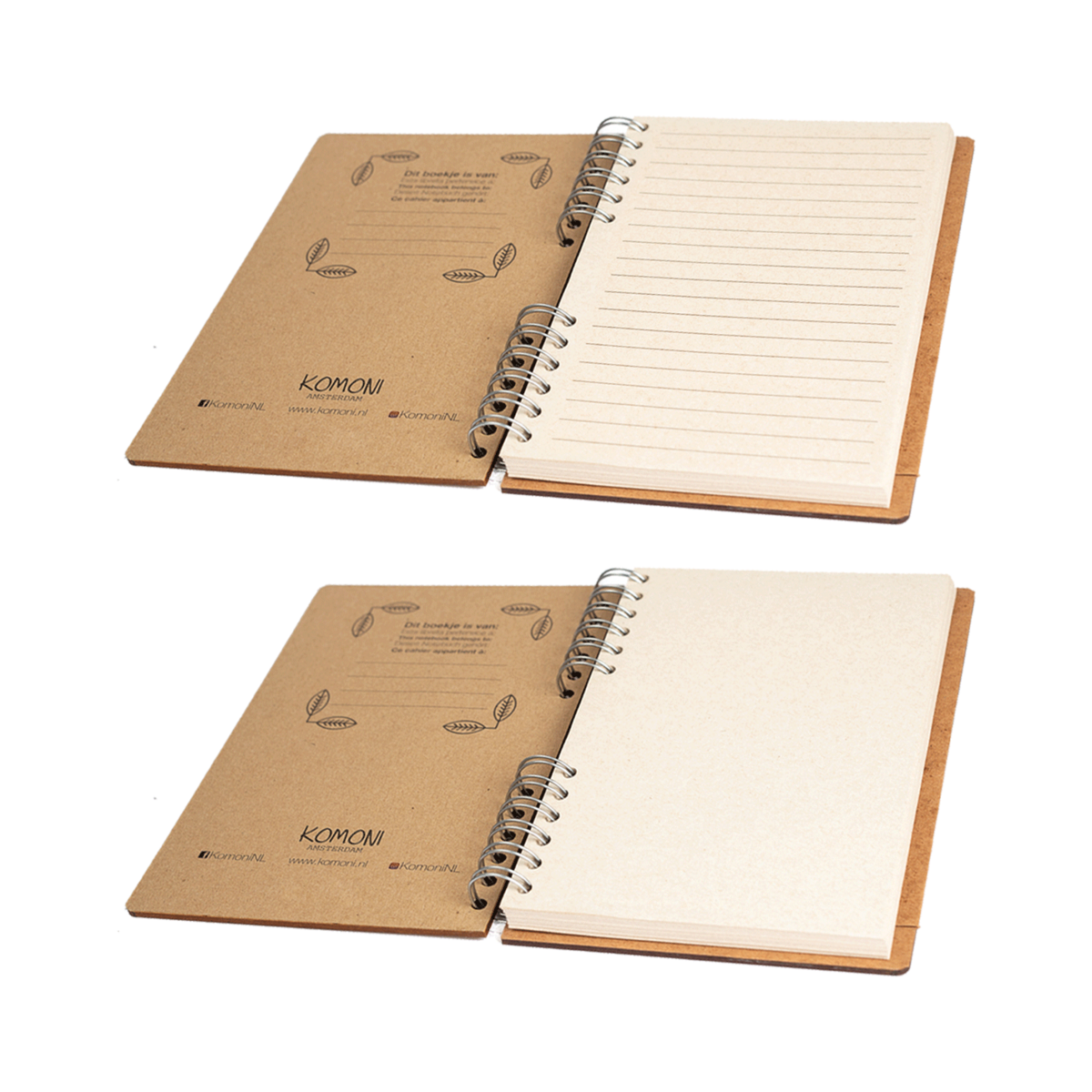 "Blue Earth" Wooden & Recycled Paper Notebook – Sustainable Note & Sketch Book, refillable