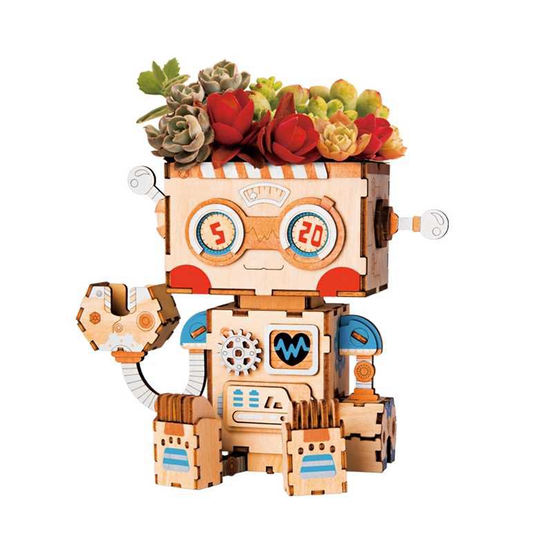 Tinker Golem DIY Planter – Whimsical Robot Succulent Pot, 112 Pieces by Robotime