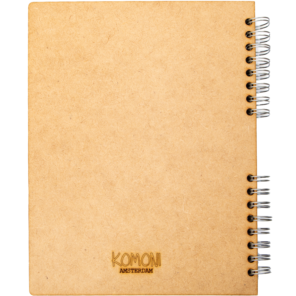 "Red Heart" houten en gerecycled papieren notitieboek - duurzaam notitie- en schetsboek, navulbaar