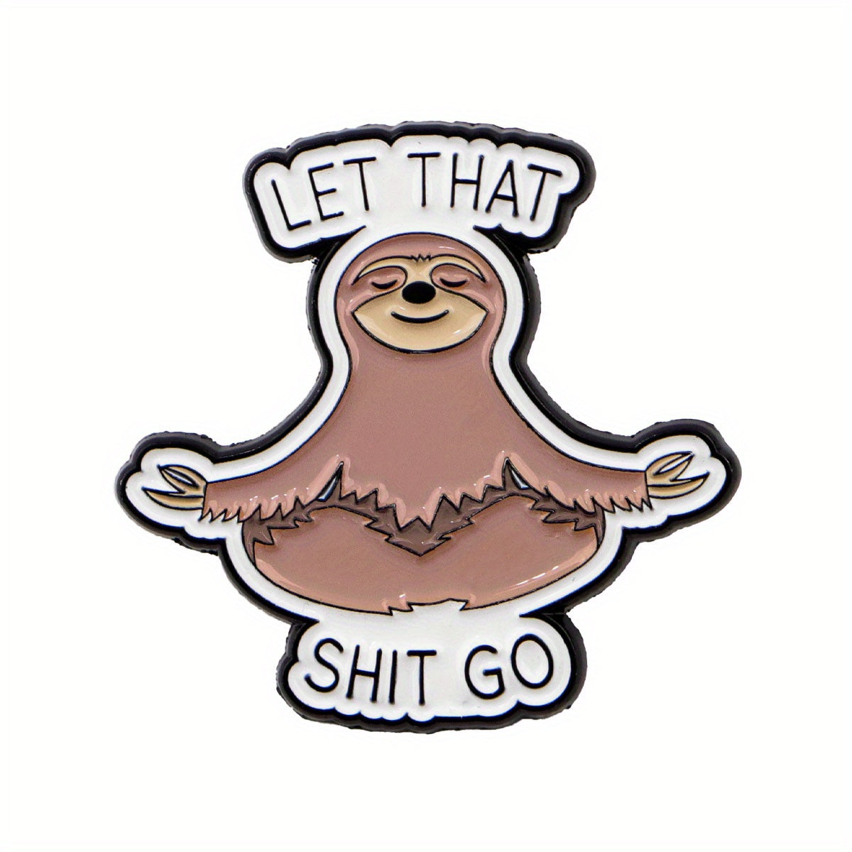 Zen Sloth Enamel Pin – Stress Releasing Metal Badge