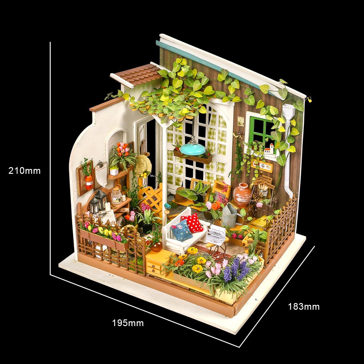 Miniatuurmodel "Miller's Garden House" - DIY-bloempot met ledverlichting (231 stuks)