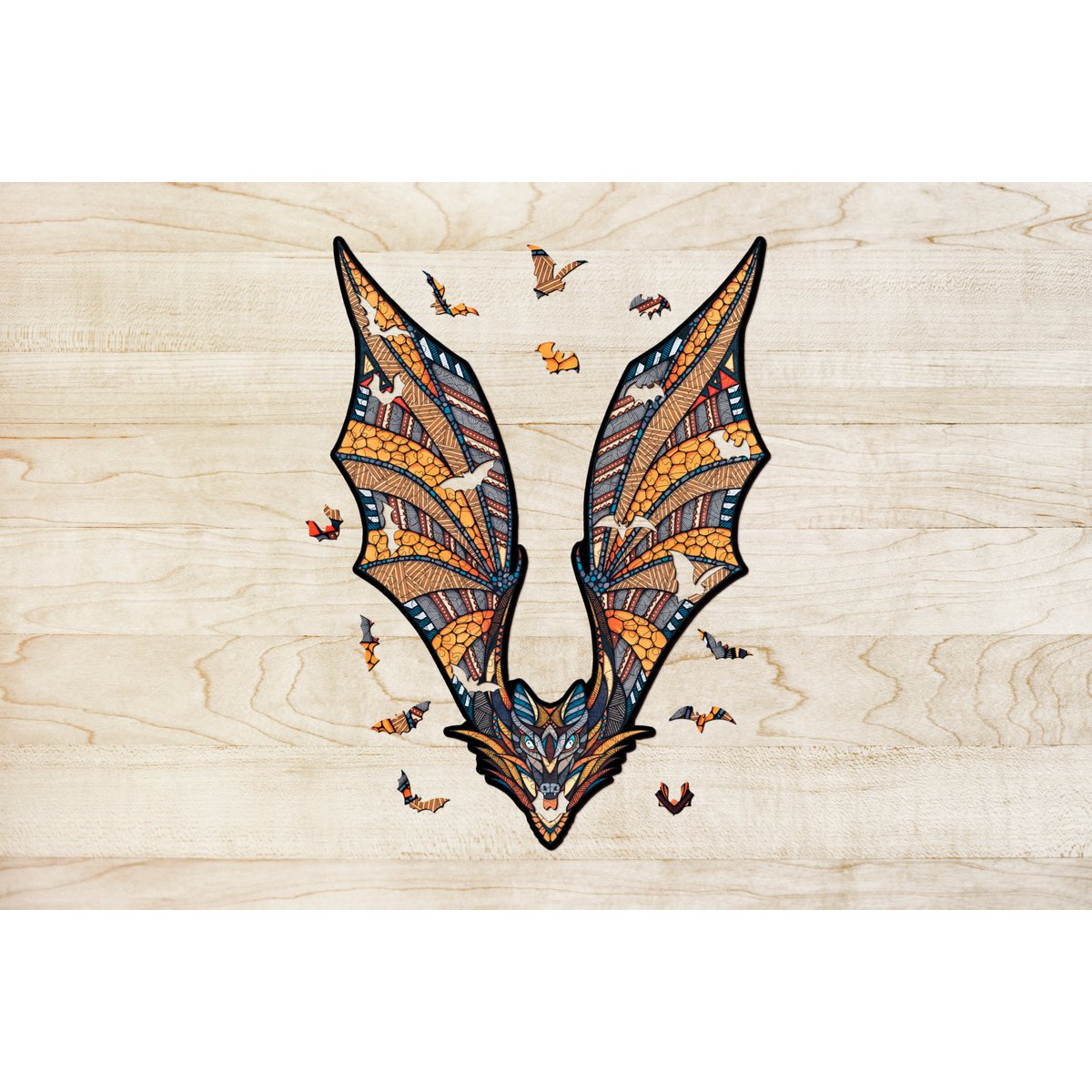 Wooden Bat Puzzle – Mindful Eco Crafting Experience (130 Pieces)
