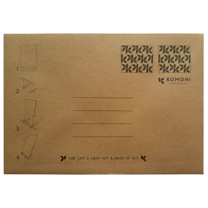 "Ink & Quill" Wooden Postcard - Standing 3D Eco Greeting
