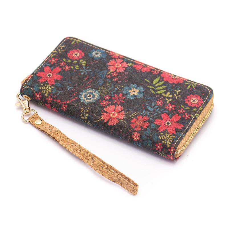 Eco Chic Vegan Cork Wallet – Dark Blossom Design