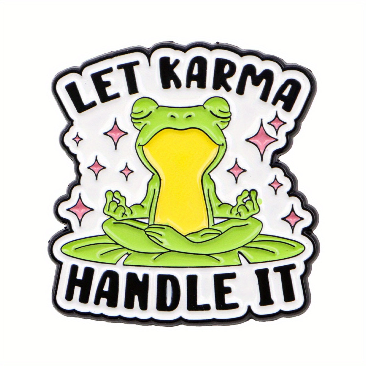 Karma Frog Enamel Pin – Serene Sassy Metal Badge