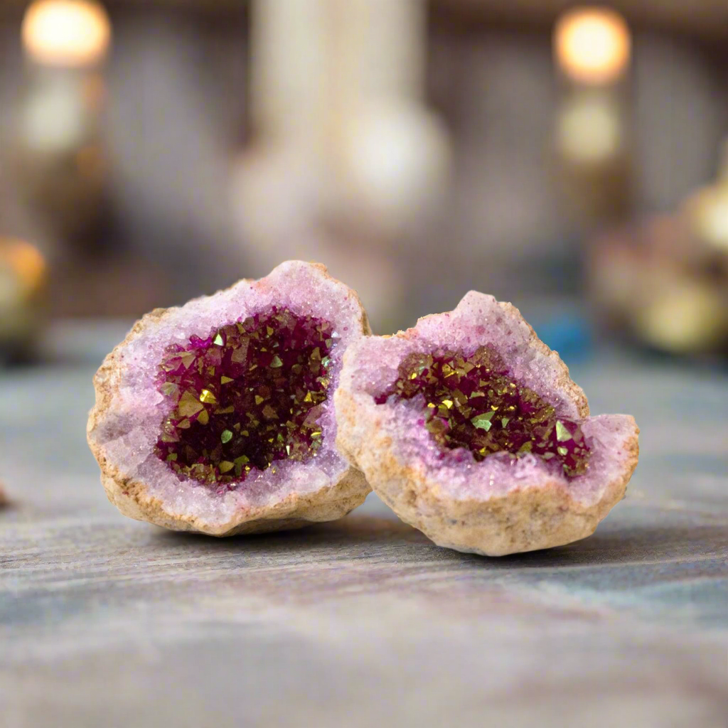 Pink Quartz Crystal Geode – Stone of Heart Harmony, ~7 × 7 cm by ANAS