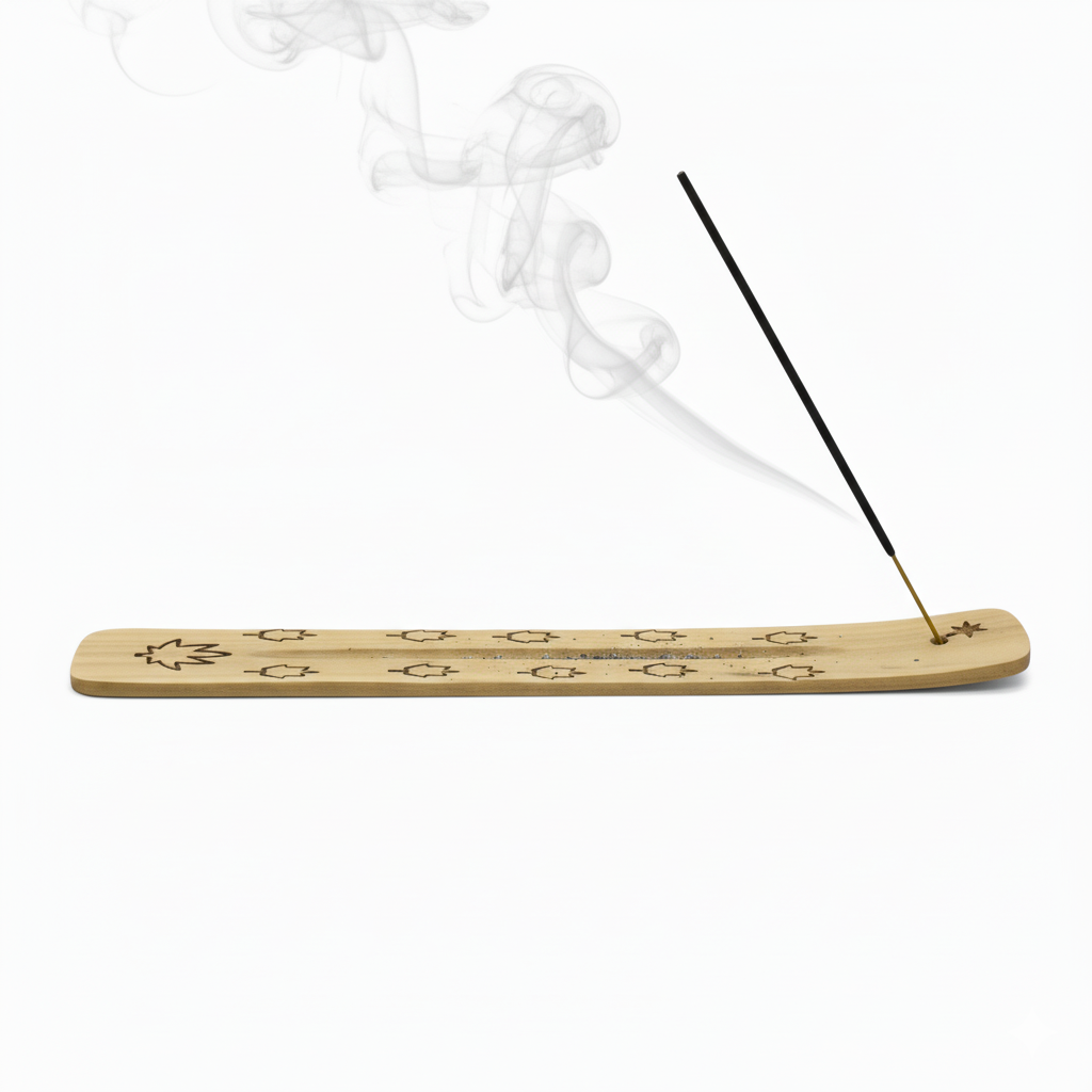 Maple Leaf Wooden Incense Holder – Carrier of Change & Letting Go, 25 cm