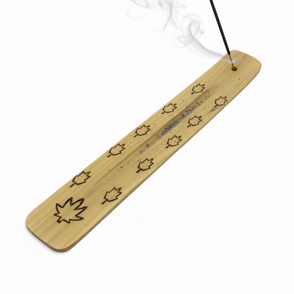 Maple Leaf Wooden Incense Holder – Carrier of Change & Letting Go, 25 cm