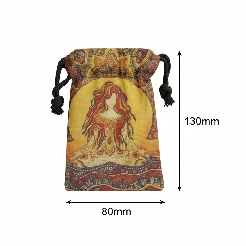 Ginger Witch Tarot & Oracle Card Bag – Sunlit Ritual Pouch, 8×13 cm