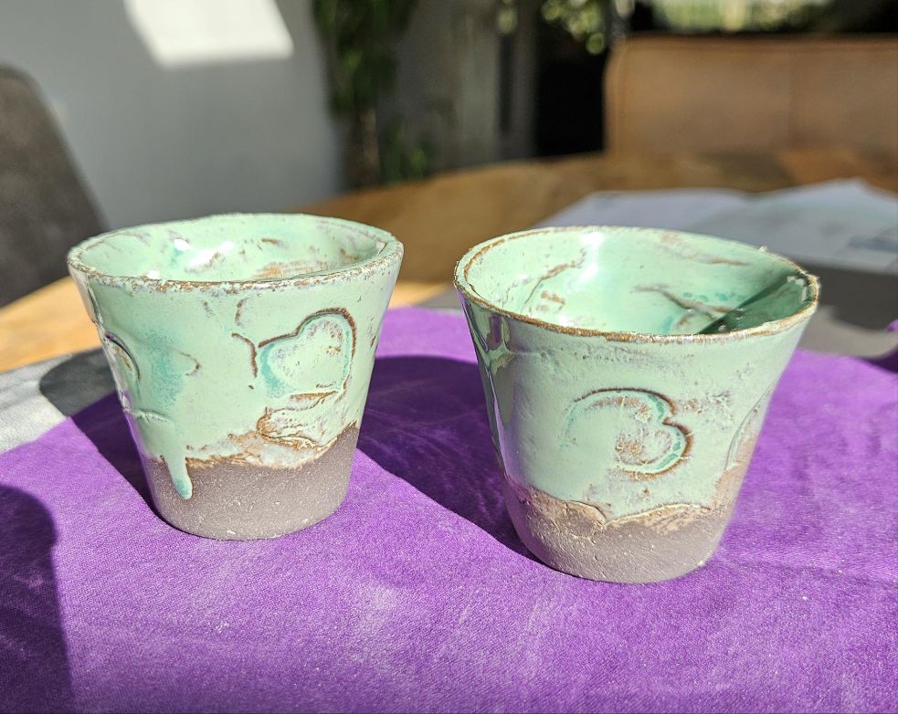 2 pieces mini planter jade