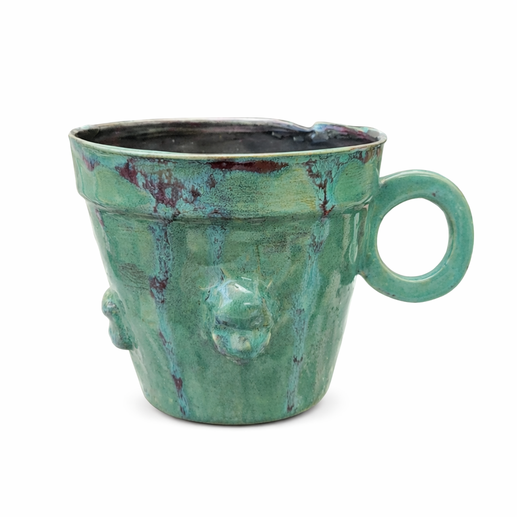 "Shadow Grove Skull" Handmade Ceramic Tea Mug – Dark Aesthetics Collection