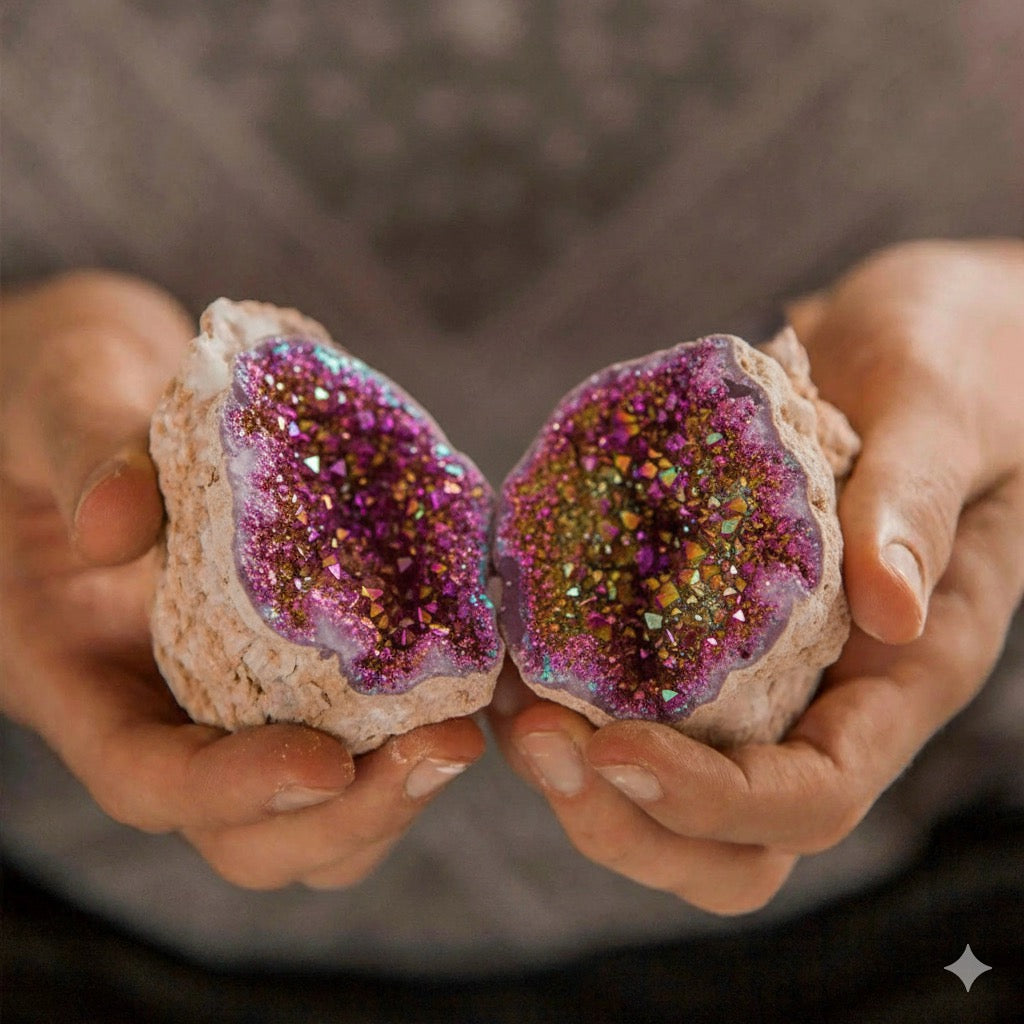 Pink Quartz Crystal Geode – Stone of Heart Harmony, ~7 × 7 cm by ANAS