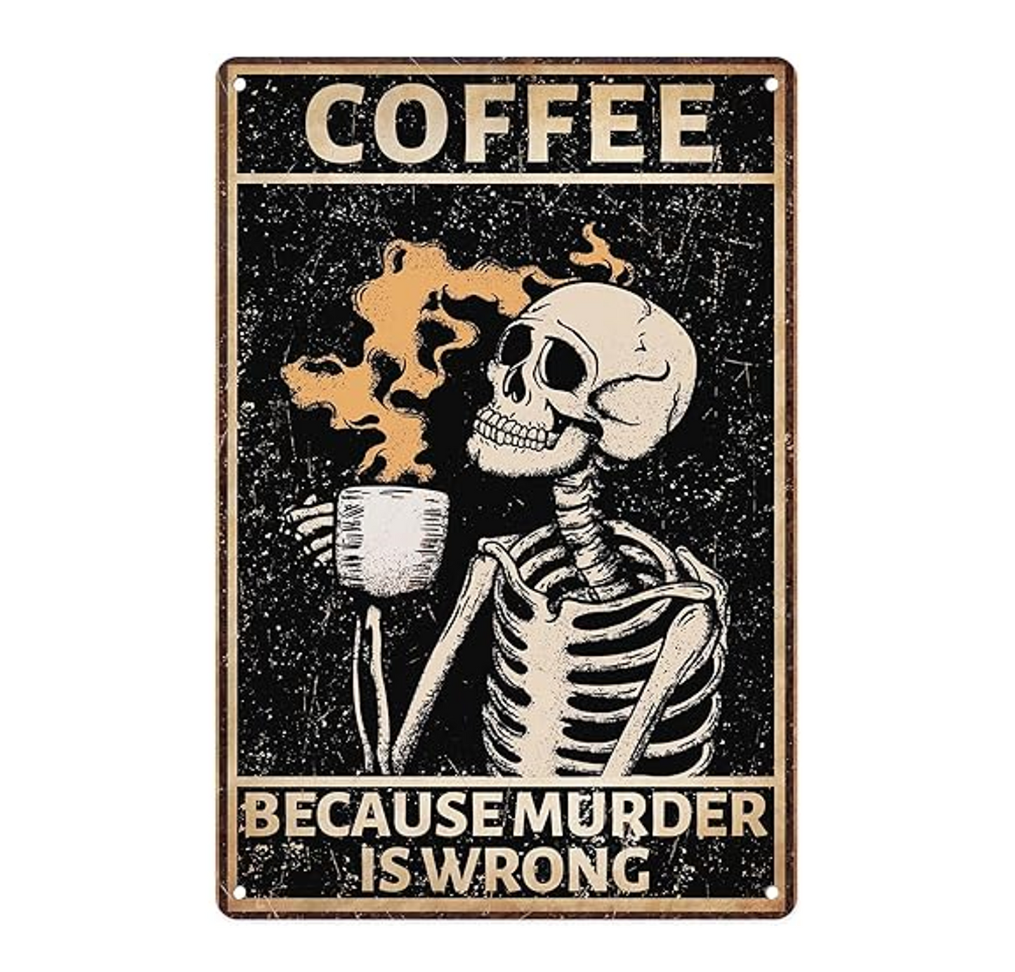 Coffee Addict Wooden Wall Sign – Dark Humor Brew Wall Art, 15×20 cm