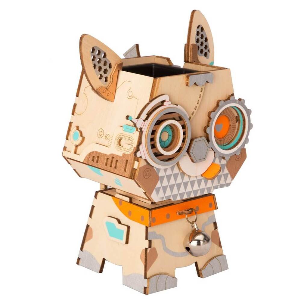 Woodland Guardian DIY Planter – Charming Puppy Succulent Pot, 58 Pieces by Robotime