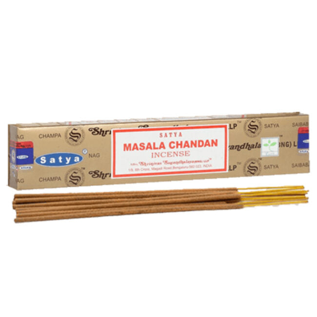 Satya Masala Chandan Incense Sticks – Scent of Sacred Ground, 15 g by Satya / Shrinivas Sugandhalaya