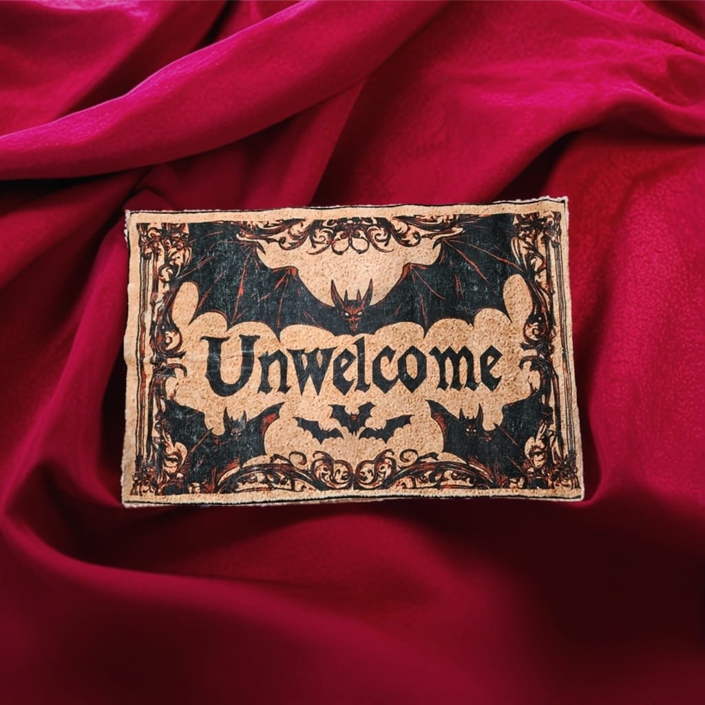 "Unwelcome" Gothic Bat Doormat – Dark Home Decor Statement
