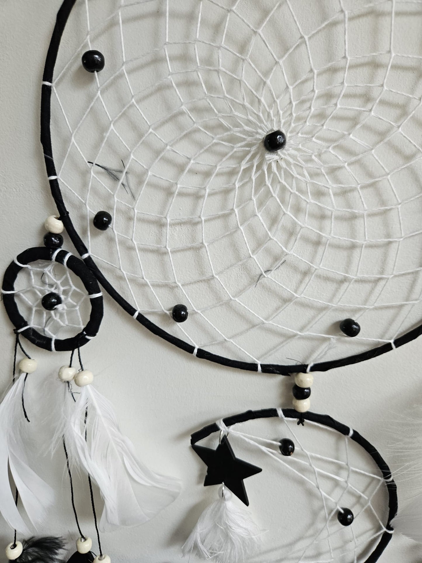 Nocturne Black Moon Dreamcatcher - Boho Talisman for Protection & Mystery, 80 cm, curated by World of Red Raven