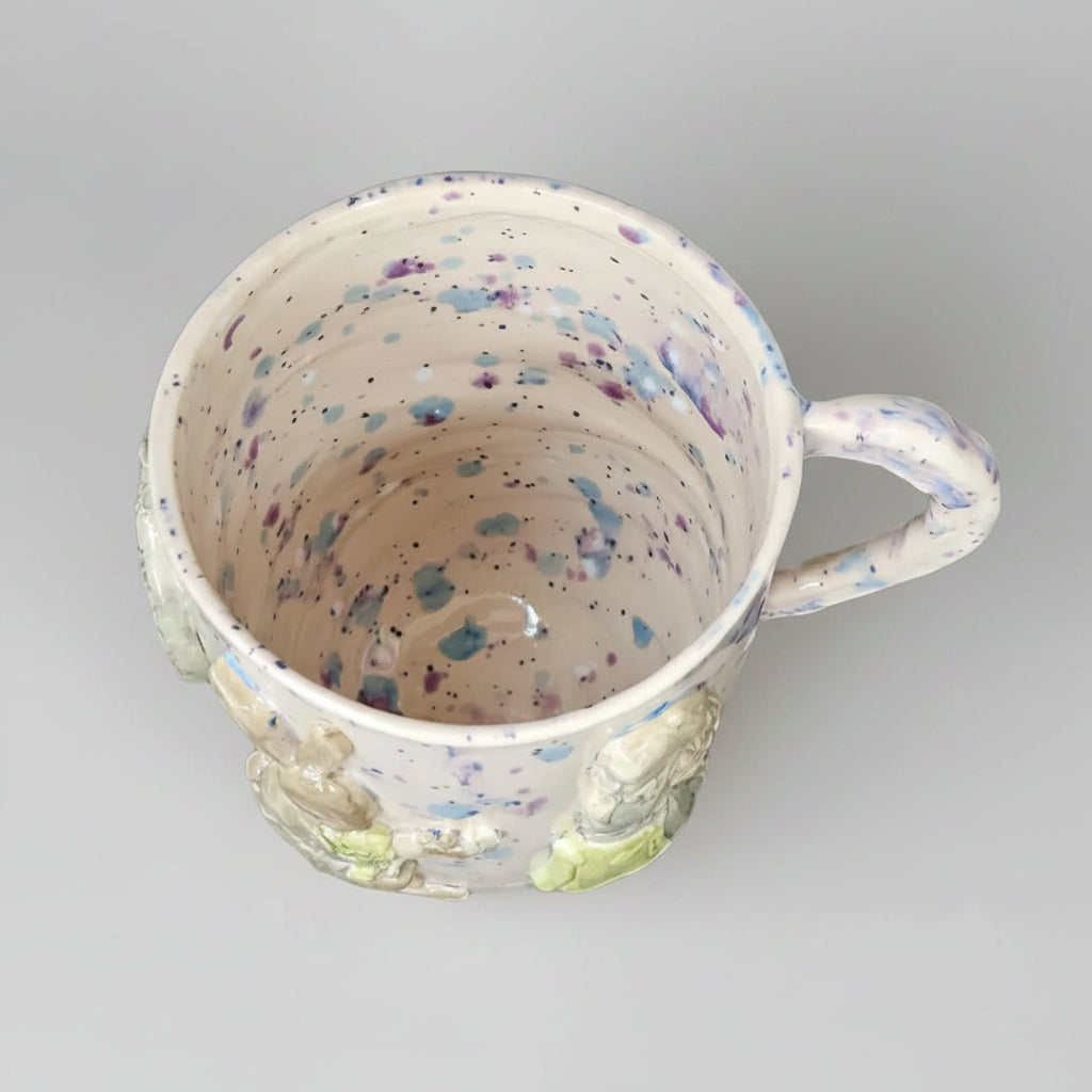 Alice's Tea Party Ceramic Mug – A Whimsical Journey Through Wonderland, Ø8.5×10 cm by Red Raven Pottery