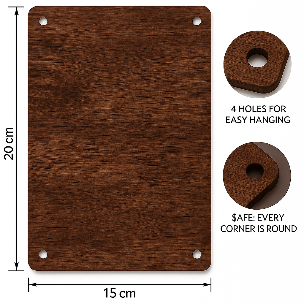 Backside Wooden Sign Wall Art, 15×20 cm