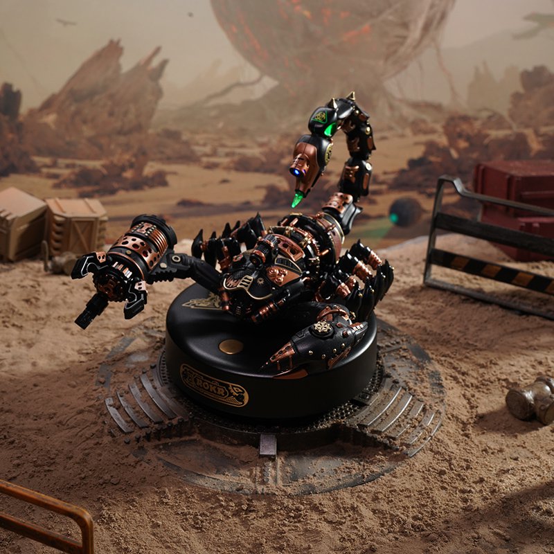 Mechanical Scorpion DIY Kit - 3D Robotic Scorpion Model with Motion & Light (123 pieces)