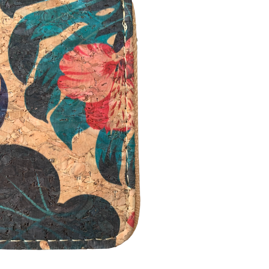 Eco Chic Vegan Cork Wallet – Tropical Flower Design