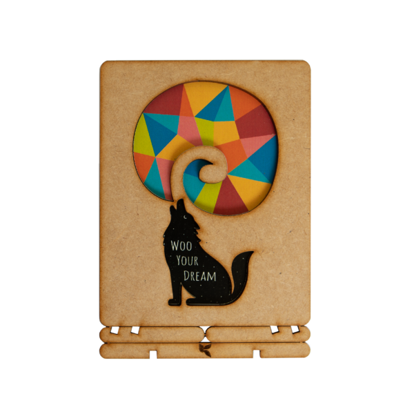 "Woo Your Dream" Wooden Postcard - Standing 3D Eco Greeting