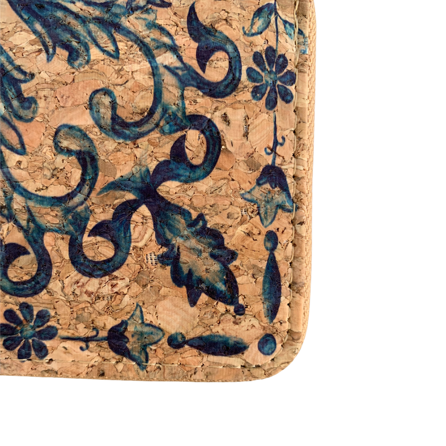Eco Chic Vegan Cork Wallet – Delft Blue Design