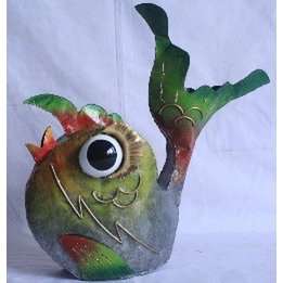 Metal Fish Watering Can – Hand-Painted Garden Decor (47 cm)