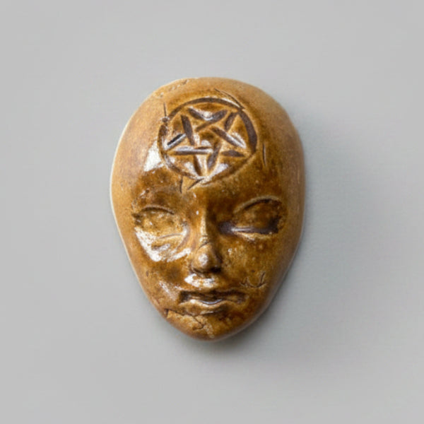 Doll Face Fridge Magnets – Occult Ceramic Ornaments, 4×3 cm, various designs by Red Raven Pottery