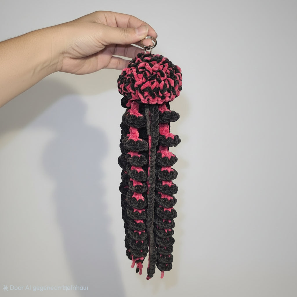 Gothic Jellyfish Crochet Hanging – Witchfire Drift for Curious Corners, 40 cm by Hook & Hex