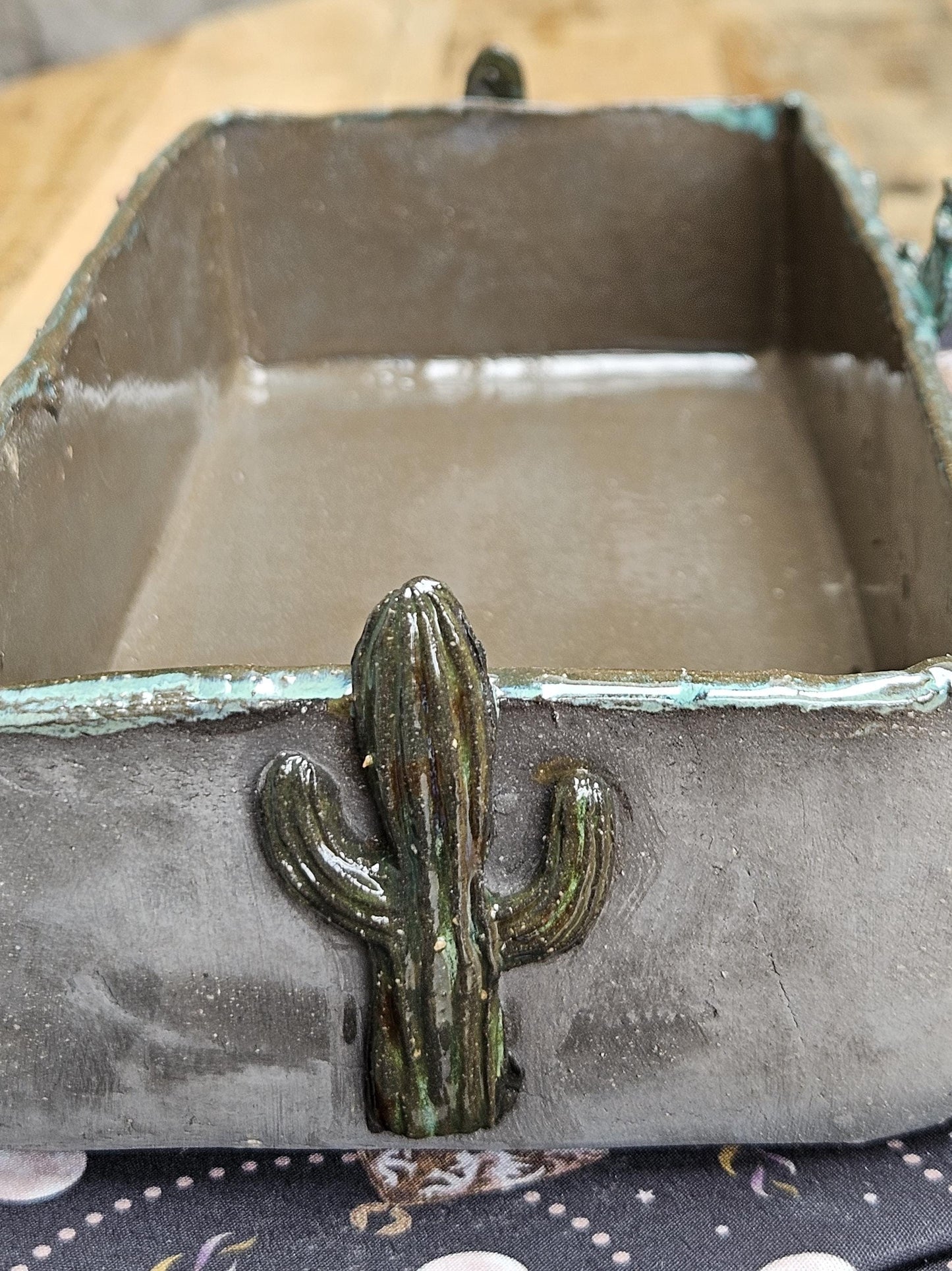 Desert Garden Ceramic Planter – Handmade Trough for Cacti & Succulents