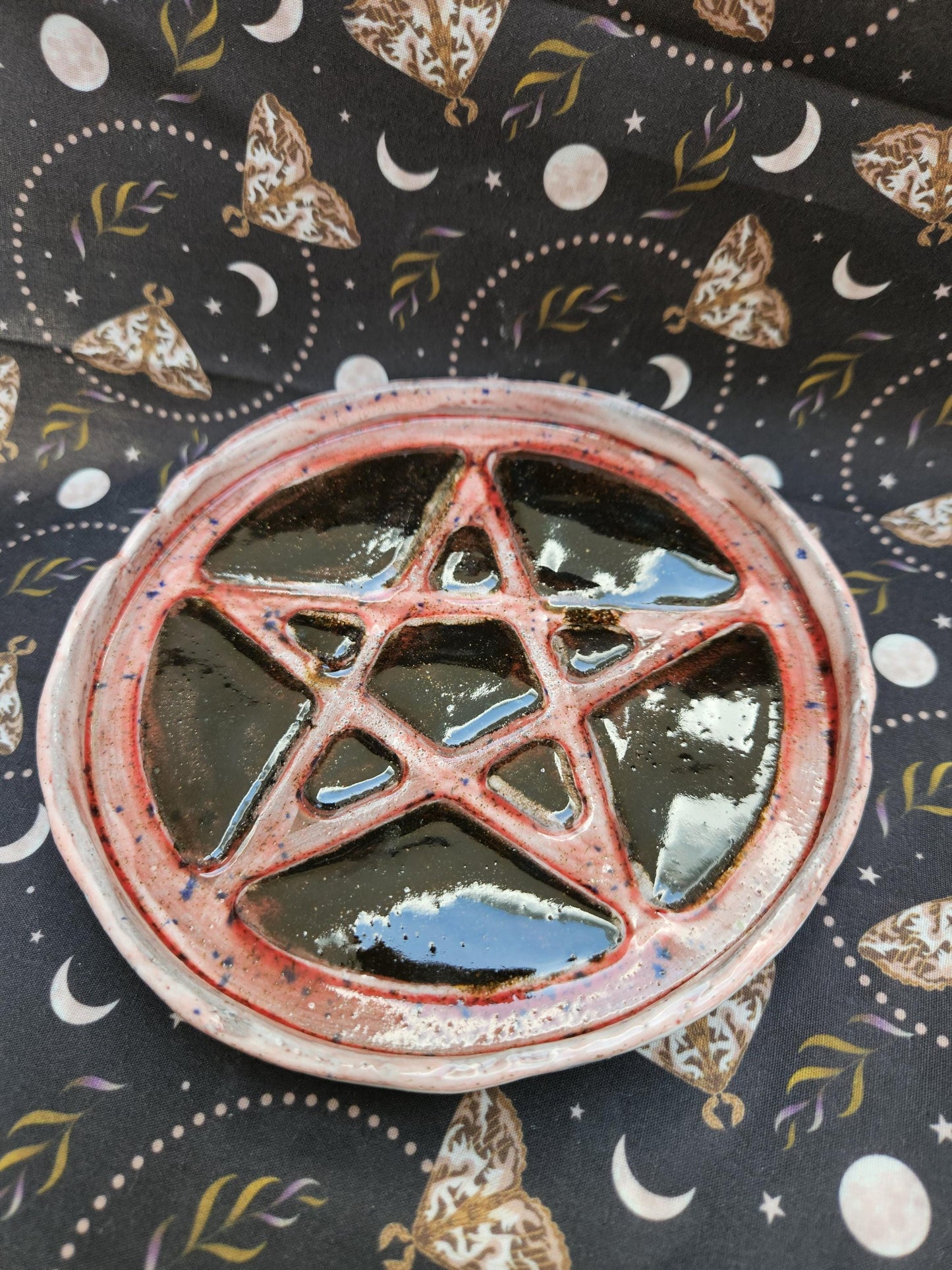 Handmade altar dish medium pentagram