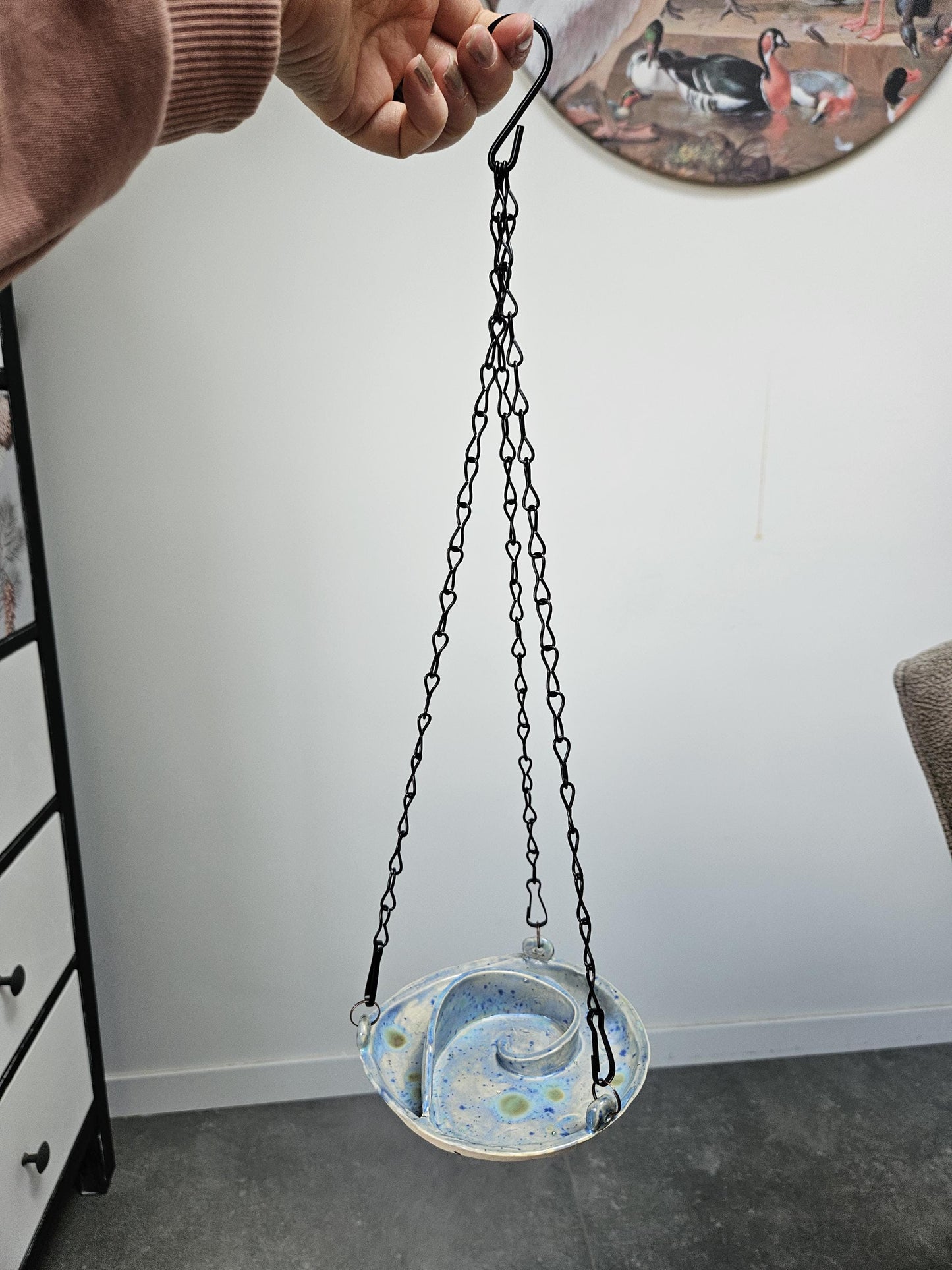 Handgemaakt keramisch vogelvoerbak 'Bluebell' - Fairy Relics Collection