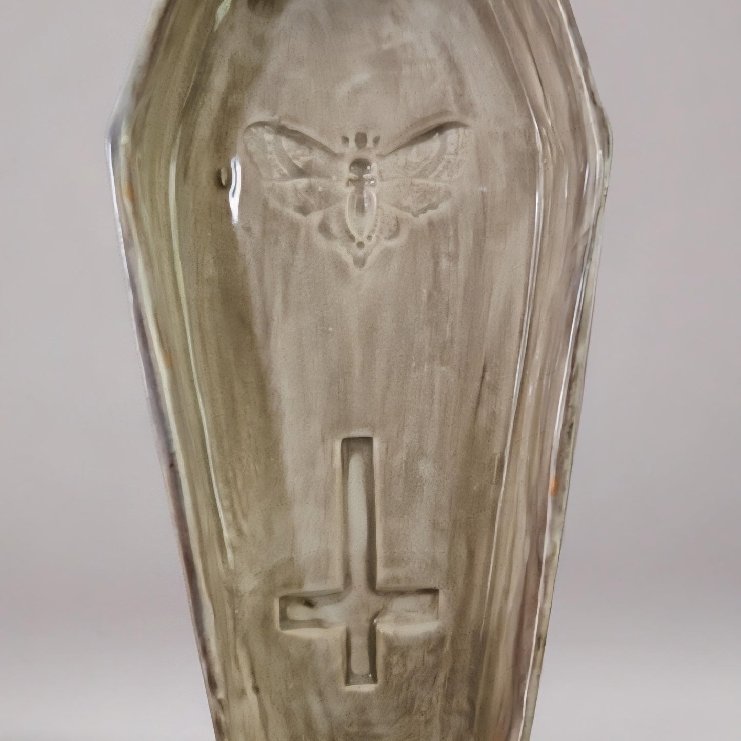 Ceramic Coffin Trinket Dish – Handmade 15x7 cm Bowl with Moth or Scorpion