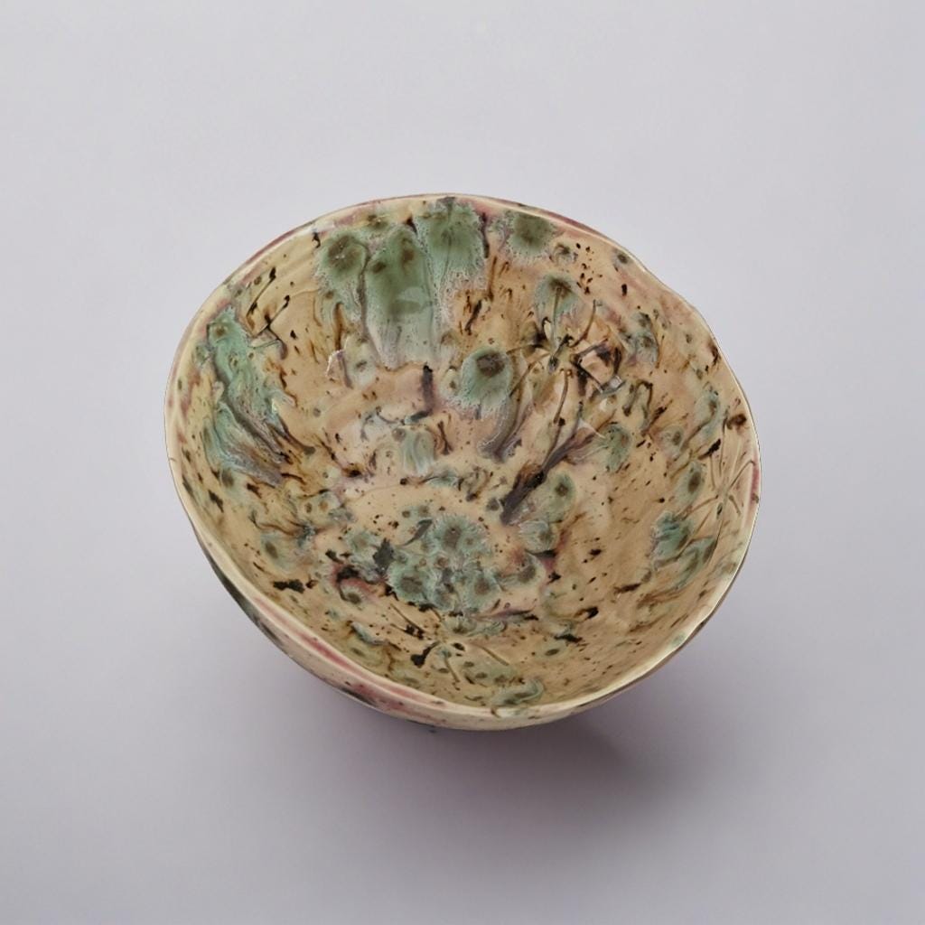 Spider Imprint Bowl – Handmade Ceramic with Earthy Glaze