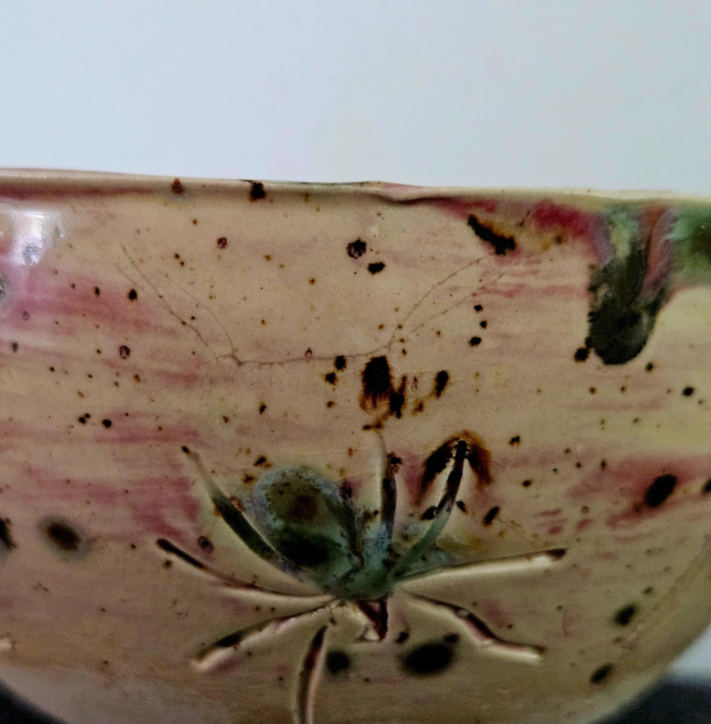 Spider Imprint Bowl – Handmade Ceramic with Earthy Glaze