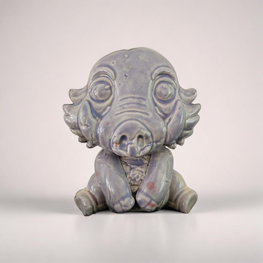 Cute Cryptid Duo – Handmade Ceramic Fridge Magnet Set (2 pcs) – Whimsical, Weird & Collectible