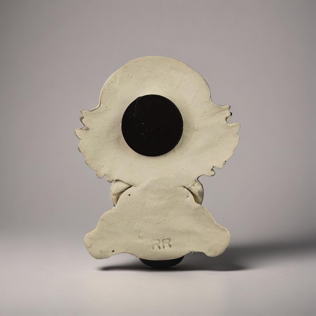 Cute Cryptid Fridge Magnets – Set of 2 Whimsical Ceramic Ornaments, 5× 0.5 cm