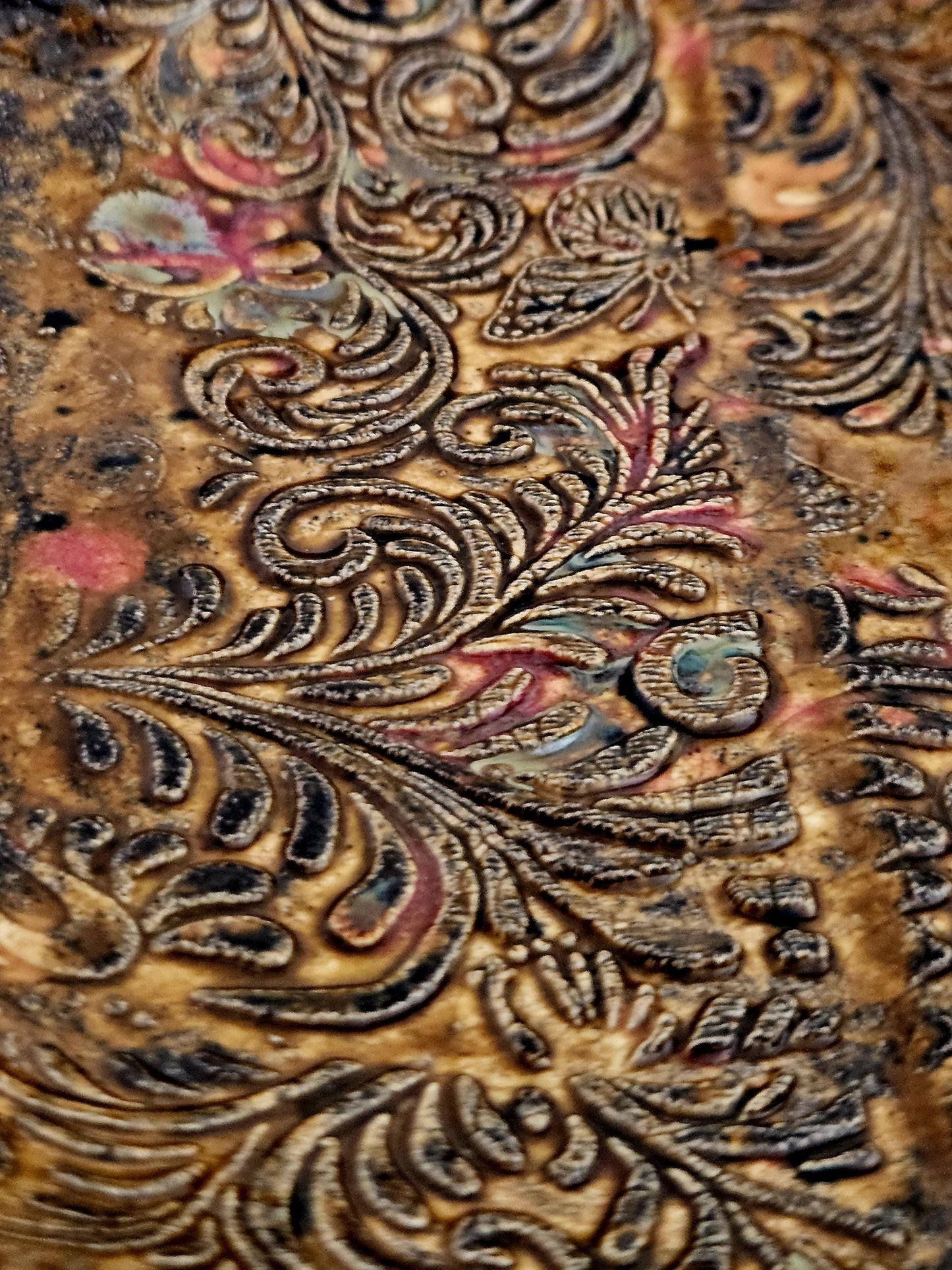 Handmade Ceramic Bird Bath • Brown-Gold with Rust Accents • Hanging with Single Hook • 19 cm