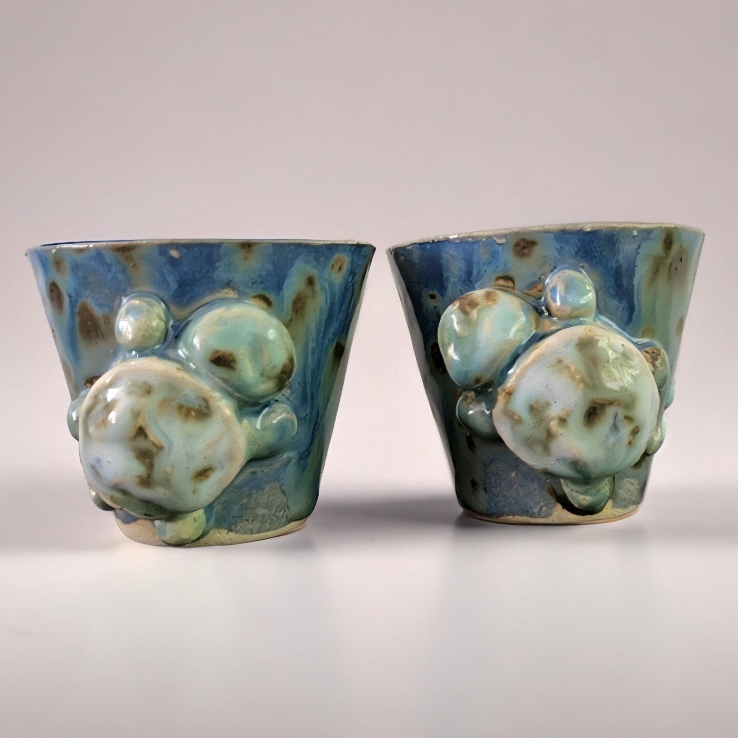 Turtle’s Drift Ceramic Minis – Set of 2 Shot & Succulent Jars, Ø5×5.5 cm