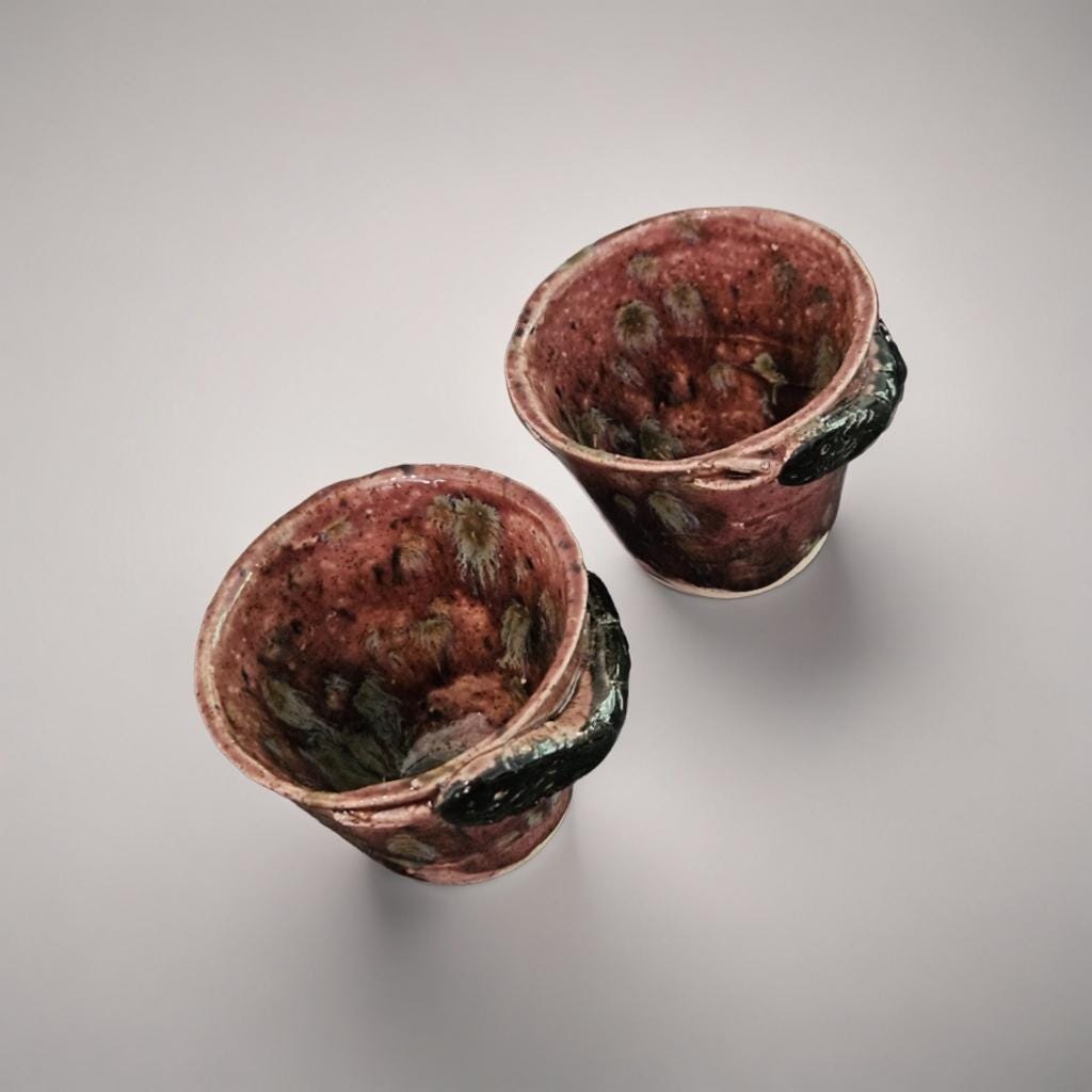 Serpent's Bite Ceramic Minis – Set of 2 Shot & Succulent Jars, Ø5×5.5 cm