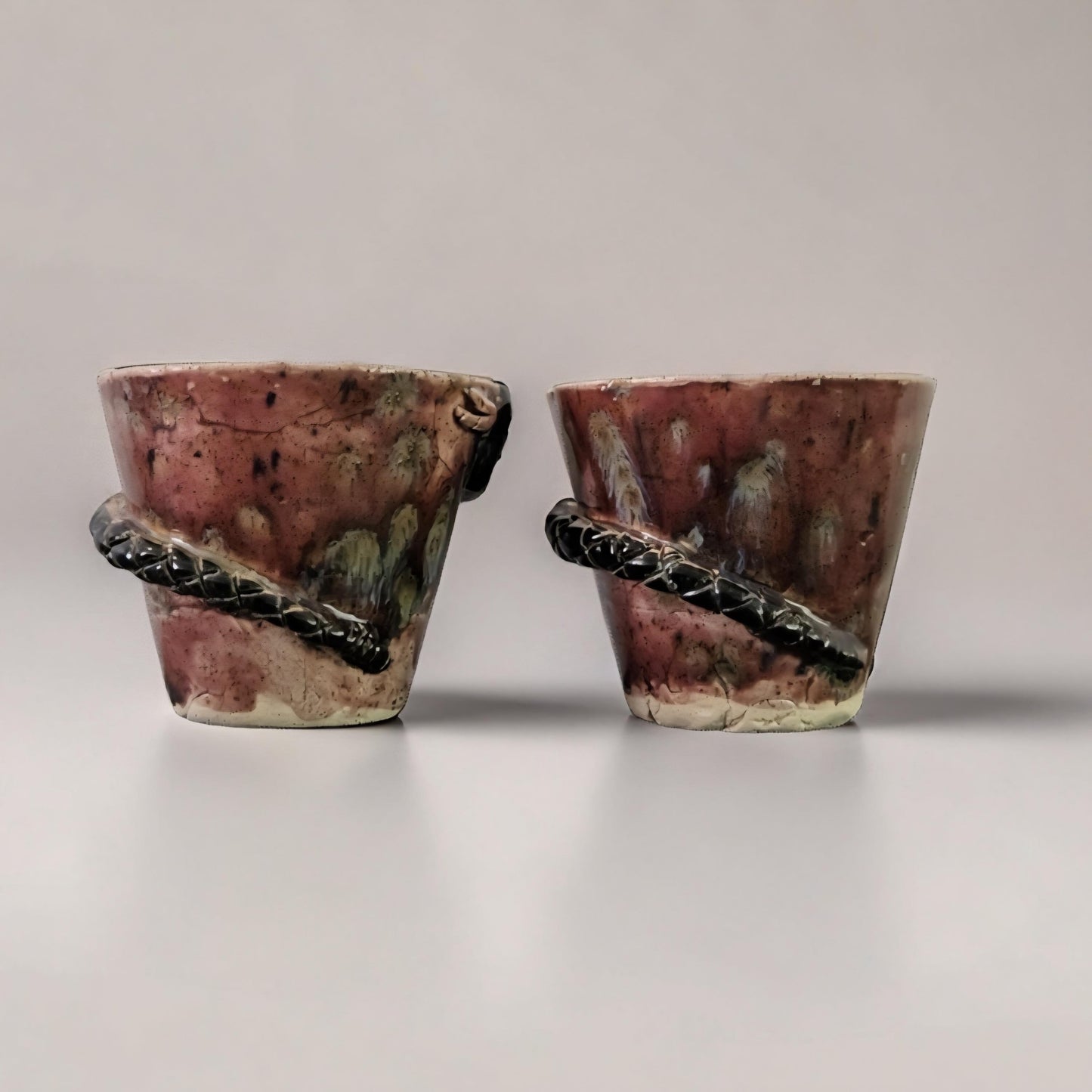 Serpent's Bite Ceramic Minis – Set of 2 Shot & Succulent Jars, Ø5×5.5 cm